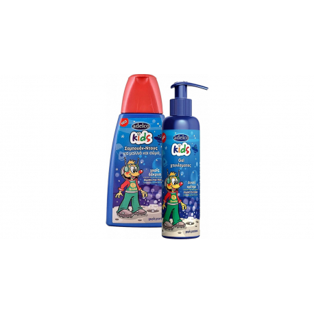 Adelco kids Τζελ χτενίσματος 200 ml + Δώρο σαμπουάν - ντους 300 ml