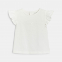 Obaibi Ensemble jupe fleurie a bretelles et t-shirt blanc bebe fille