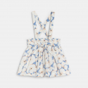 Obaibi Ensemble jupe fleurie a bretelles et t-shirt blanc bebe fille