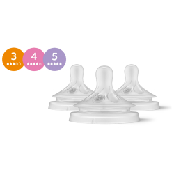 Σετ 3 θηλές Philips Avent Natural Response διαφορετικής ροής - SCY960/03