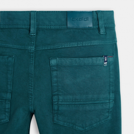 Okaidi Pantalon slim bi-stretch vert garcon