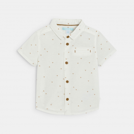 Obaibi Chemise manches courtes imprimee blanc bebe garcon