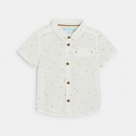 Obaibi Chemise manches courtes imprimee blanc bebe garcon