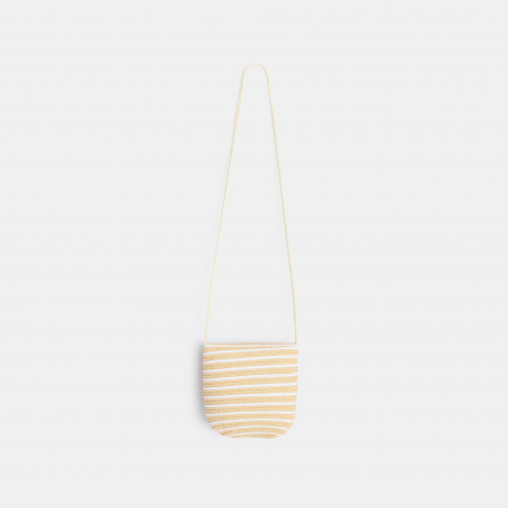 Obaibi Sac a bandouliere tresse lapin beige fille