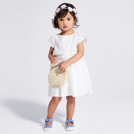 Obaibi Sac a bandouliere tresse lapin beige fille