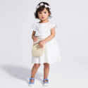 Obaibi Sac a bandouliere tresse lapin beige fille