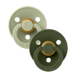 Πιπίλες Bibs® Colour Sage/Hunter Green Στρογγυλή No3, σετ των 2