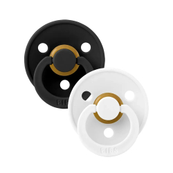 Πιπίλες Bibs® Colour Black/White Στρογγυλή No2, σετ των 2