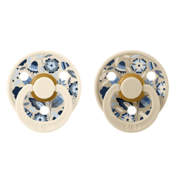 Πιπίλες Bibs® x Liberty Bobo Ivory Στρογγυλή No2, σετ των 2