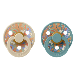 Πιπίλες Bibs® x Liberty June Blossom Vanilla/Hush Στρογγυλή No2, σετ των 2