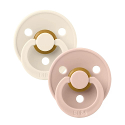 Πιπίλες Bibs® Colour Ivory/Blush Στρογγυλή No3, σετ των 2