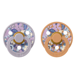 Πιπίλες Bibs® x Liberty June Blossom Pumpkin Στρογγυλή No2, σετ των 2