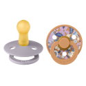 Πιπίλες Bibs® x Liberty June Blossom Pumpkin Στρογγυλή No2, σετ των 2