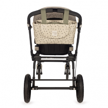 Τσάντα οργάνωσης καροτσιού Walking Mum® Poppy Olive Hearts