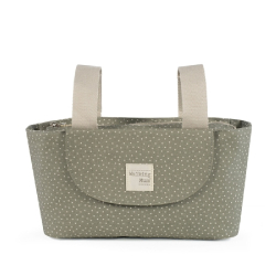 Τσάντα οργάνωσης καροτσιού Walking Mum® Poppy Olive πουά