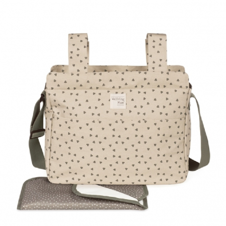 Τσάντα - αλλαξιέρα Walking Mum® Poppy Olive Hearts