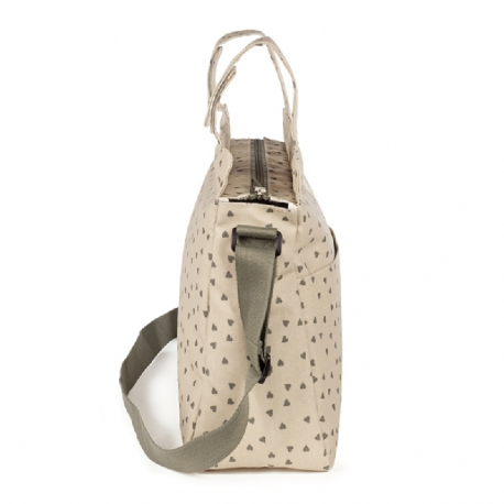 Τσάντα - αλλαξιέρα Walking Mum® Poppy Olive Hearts
