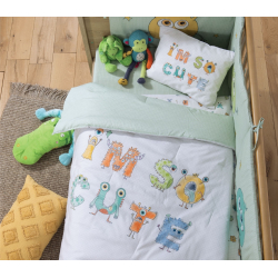 Βρεφικό κουβερλί κούνιας Nef-Nef Homeware Alphabet Monster 110 x 140 cm