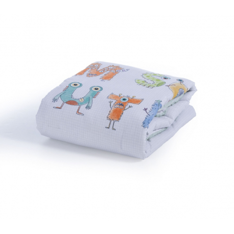 Βρεφικό κουβερλί κούνιας Nef-Nef Homeware Alphabet Monster 110 x 140 cm