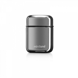 Θερμός φαγητού Miniland με θήκη Mini Deluxe Silver 280 ml