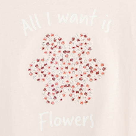 Okaidi Μπλούζα με μήνυμα &quot;All I want is... Flowers&quot;