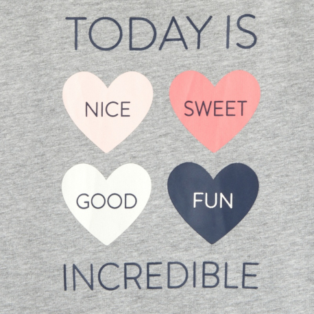 Okaidi Debardeur uni + t-shirt a message &quot;Today is incredible&quot;