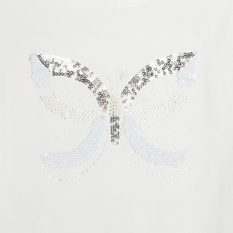 Okaidi T-shirt a motif bouquet brode de sequins