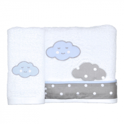 Σετ πετσέτες μπάνιου και χεριών Baby Star Σύννεφο