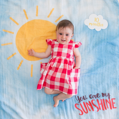 Κουβέρτα φωτογράφισης και κάρτες Milestones Lulujo baby You are my Sunshine