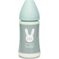 Suavinex μπιμπερό Hygge Baby Mint Stripes Rabbit με θηλή Round 270 ml 0M+