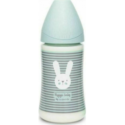 Suavinex μπιμπερό Hygge Mint Stripes Rabbit με θηλή Round 270 ml (1τμχ)