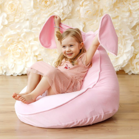 Παιδικό κάθισμα πουφ WigiWama Bunny Blush pink