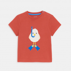 Obaibi T-shirt poulpe bleu bebe garcon