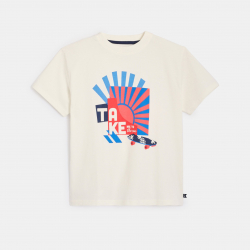 Okaidi T-shirt manches courtes a message vert Garcon