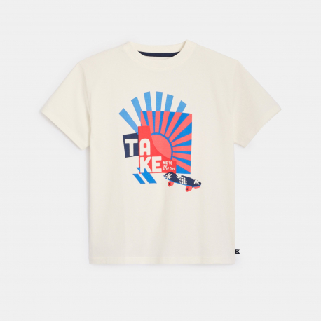 Okaidi T-shirt manches courtes a message vert Garcon