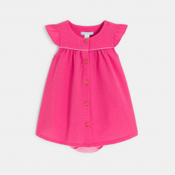 Obaibi Robe coton fantaisie rose bebe fille