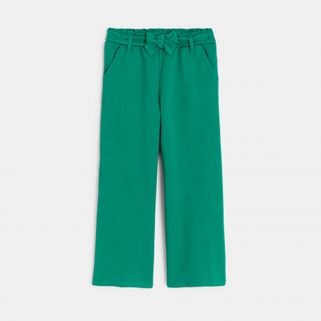 Okaidi Pantalon large ceinture vert Fille