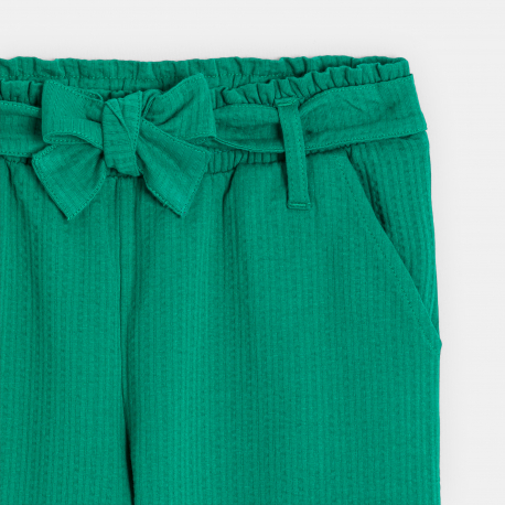 Okaidi Pantalon large ceinture vert Fille