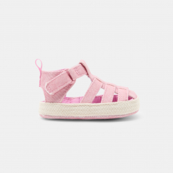 Obaibi Sandales tissu fleurs rose bebe fille