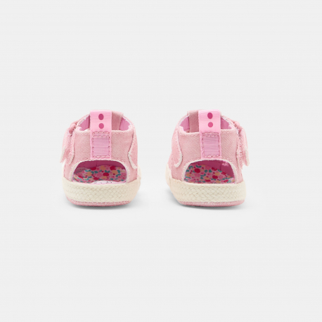 Obaibi Sandales tissu fleurs rose bebe fille