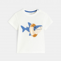 Obaibi T-shirt poulpe bleu bebe garcon
