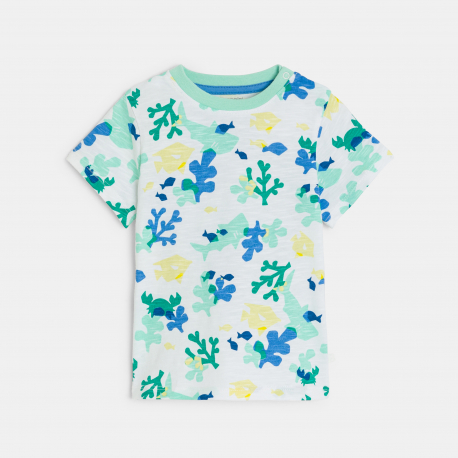 Obaibi T-shirt imprime mer blanc bebe garcon