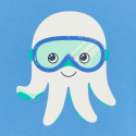 Obaibi T-shirt poulpe bleu bebe garcon