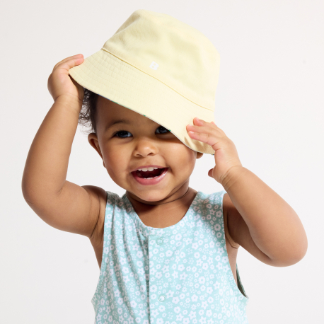Obaibi Chapeau de soleil reversible poissons jaune bebe garcon