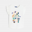 Okaidi T-shirt a manches courtes volantees blanc Fille