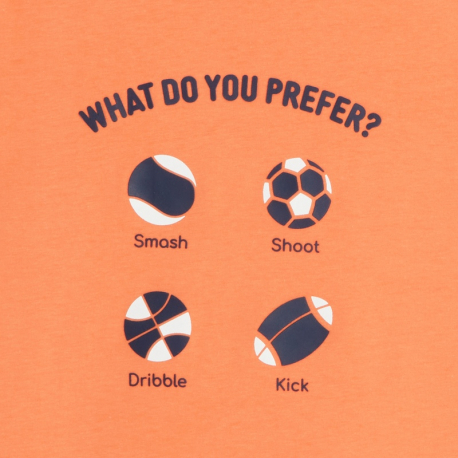 Okaidi T-shirt sport a message &quot;What do you prefer&quot;