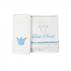 Σετ πετσέτες μπάνιου και χεριών Baby Star Prince