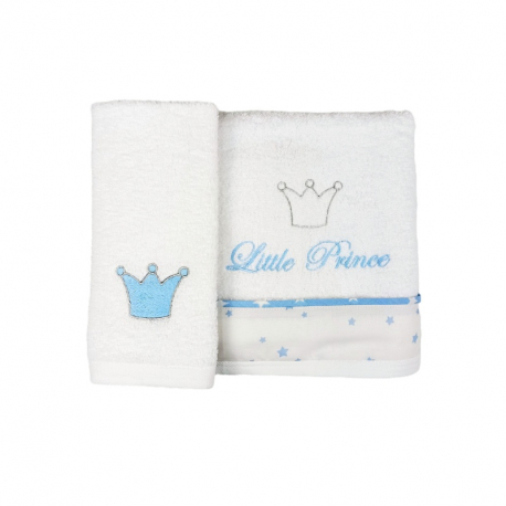 Σετ πετσέτες μπάνιου και χεριών Baby Star Prince