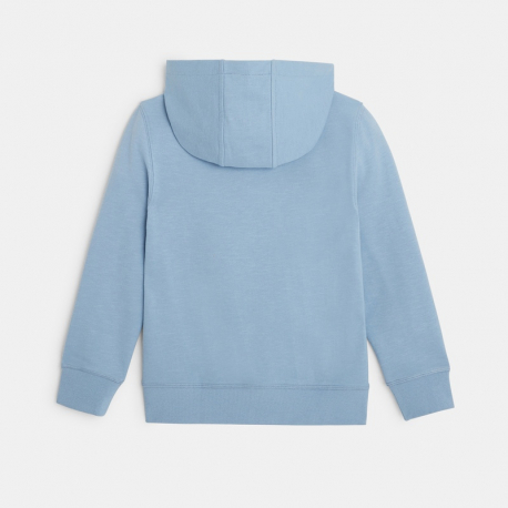 Okaidi Sweat-shirt uni a capuche bleu garcon