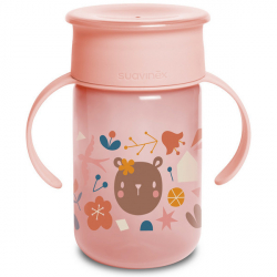 Suavinex εκπαιδευτικό κύπελλο 340 ml 360° Trainer Cup Into the Forest Pink 12M+